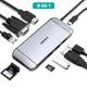 Док станція USB-C 9-в-1 (HDMI/VGA/картридер/LAN/USB-A), алюміній (HUB-M15-GY) - изображение 2
