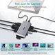 Док станція USB-C 9-в-1 (HDMI/VGA/картридер/LAN/USB-A), алюміній (HUB-M15-GY) - изображение 4