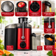 Соковыжималка Royalty Line RL-PJ19001 Red, объём 1,5 л, корпус из нержавеющей стали Электрическая соковыжималка для фруктов и овощей красного цвета - изображение 3