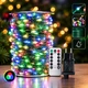 Гирлянда RGB 50 метров 500 Led нитка капля роса с пультом Sofi3D разноцветная светодиодная в катушке на зелёном проводе мультиколор для декора в комнату на окно на ёлку на стол гирлянду 2025 50m-rgb-gr - изображение 1