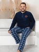 Мужская теплая пижама из флиса полар Big Size синяя 4XL - изображение 1