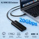 Внешний карман Blueendless M6NA для NVMe (PCIe) M2 SSD USB 3.2 Gen 2x2 Type-C - изображение 6