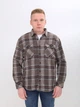 Сорочка чоловіча коричнева байкова картата 1712-63 XL - зображення 4