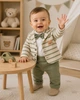 Костюм детский 3 в 1 в полоску Kiddo оливковый 74 см - изображение 2