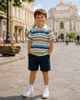 Поло для мальчика "Радуга" с полосками Kiddo белый 116 см - изображение 2