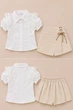 Комплект Linen Charm - блуза та спідничка-шорти Kiddo бежевий 92 см - зображення 1