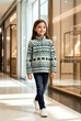 Кофта флисовая с котиками и узором Kiddo голубой 122 см - изображение 1