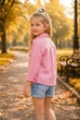 Сорочка для дівчинки «Sparkle жатка» Kiddo Рожевий розмір 140 (KIDDO-18EB45AB9AD44CDA94B46D62E0438672) - зображення 2