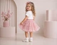 Комплект для девочки BOW TULLE SET Kiddo пудровый 92 см - изображение 2