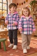Кофта-рубашка флисовая Teddy Check на молнии Kiddo розовый 98 см - изображение 1
