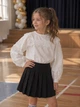 Святкова блуза з мереживними рукавами Kiddo Молочний розмір 134 (KIDDO-DECE06089FE446EFBFEDC0F7BCA630BD) - зображення 1