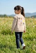 Кофта бежевая "Сердечки с рюшами" Kiddo коричневый с бежевым 116 см - изображение 2