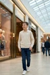 Світшот в'язаний з рельєфним візерунком Kiddo молочний 176 см - зображення 1