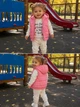 Комплект-тройка для девочки с жилеткой, лонгсливом и джоггерами Kiddo розовый 80 см - изображение 2