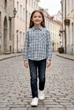 Сорочка для дівчинки в клітинку Kiddo Блакитний розмір 158 (KIDDO-EE2D5A6704C14007BAC359796482632A) - зображення 1