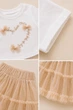 Комплект для девочки BOW TULLE SET Kiddo бежевый 98 см - изображение 4