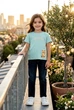 Футболка мятная с котенком Lovely Kiddo мятный 110 см - изображение 1