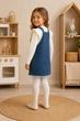 Комплект-тройка для девочки «Denim Stars» с сарафаном Kiddo молочный 116 см - изображение 2