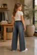 Джинси Wide Leg Denim Kiddo Сіро-блакитний розмір 164 (KIDDO-967F2FD716BC4A86AF9EA093BF018353) - зображення 2