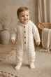 Комбинезон вязаный Little Cozy Kiddo бежевый 68 см - изображение 1
