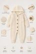 Комбинезон вязаный Little Cozy Kiddo бежевый 68 см - изображение 3