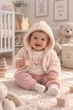 Комплект-трійка з пухнастою кофтою Teddy Kiddo Молочна пудра розмір 74 (KIDDO-883B34A44DB64A8F9F04B41FD02FEA30) - зображення 1
