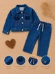 Комплект-тройка для девочки “Blue Diamond” Kiddo синий 92 см - изображение 3