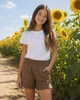 Шорты для девочки с камешками Kiddo молочный шоколад 134 см - изображение 2
