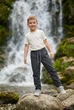 Штаны детские классические темно-серые с эластичным поясом Kiddo темный серый 122 см - изображение 1