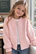 Бомбер для девочки Soft Rabbit Kiddo розовый 140 см - изображение 1