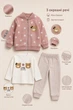 Костюм-трійка для дівчинки Teddy Stars Kiddo пудровий 98 см - зображення 3