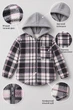 Кофта флісова Cozy Grid з капюшоном Kiddo сірий 122 см - зображення 3