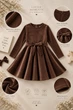 Платье Velvet Sparkle с мерцающими стразами Kiddo шоколадный 116 см - изображение 3