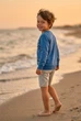 Кофта синяя с принтом "The Adventure Begins" и имитацией молнии Kiddo синий 110 см - изображение 2