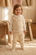 Комплект-трійка в’язаний Cozy Baby Kiddo бежевий 74 см - зображення 1