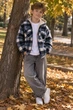 Сорочка-куртка картата Teddy Warm Kiddo синій 134 см - зображення 2