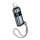 Перехідник HOCO UA36B C male to USB female OTG transparent adapter Black - зображення 1