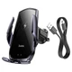Автотримач для телефона з БЗП HOCO CA202 Plus Enlightener infrared induction wireless charging car holder(air outlet) Black metal - зображення 7