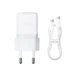 Мережевий зарядний пристрій з кабелем Baseus Palm Fast Charger 1C 30W EU Moon White(With:Baseus Mini White Cable C to C - зображення 1
