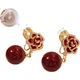 Сережки-кліпси Dairo Red Pearl для жінок без пірсингу, маленькі сережки-кліпси в стилі Chanel, осінь-зима, святкові сережки-кліпси від комарів, аксесуари для вух - зображення 2