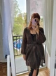 Жіночий італійський кардиган однотонний з поясом в`язаний Oversize Коричневий шоколадний Шерсть мохер One Size 0018/02 - зображення 3