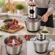 Электрический измельчитель для мяса и овощей RAF 1000W, 2 л, нержавеющая сталь (6143-R) - изображение 4