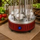 Электрошашлычница DOMOTEC 1000 Вт на 6 шампуров вертикальная из нержавеющей стали Красная (3877-S) - изображение 4