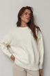 В'язаний джемпер oversize з декоративними швами колір молочний розмір ONE SIZE FL_003568 - зображення 1