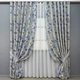 Комплект штор VR-Textil Лен Прованс 100х270 2шт и Тюль 400х270 2078ш-115т Светло-серый с синим и белым 71-213/2 - изображение 1