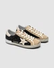 Жіночі кросівки повсякденні Golden Goose Super-Star in black glitter with cream star and suede inserts 40 (25,5 см) Бежевий - зображення 7