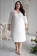 Светлая ночнушка женская трикотаж с рукавом 3/4 На1150 Айвори, 3XL - изображение 1