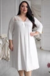 Светлая ночнушка женская трикотаж с рукавом 3/4 На1150 Айвори, 3XL - изображение 2