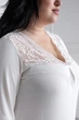 Светлая ночнушка женская трикотаж с рукавом 3/4 На1150 Айвори, 3XL - изображение 3
