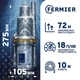 Насос вібраційний Fermier VMP 60, верхній забір, 0.22 кВт, H 72м, Q 18л/хв (кабель 10 м) - изображение 3